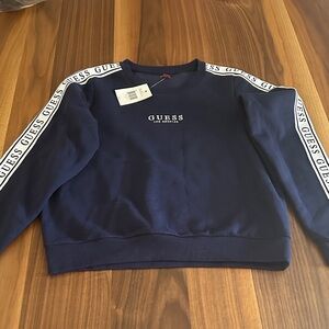 GUESS Womens Blue Crewneck Sweater